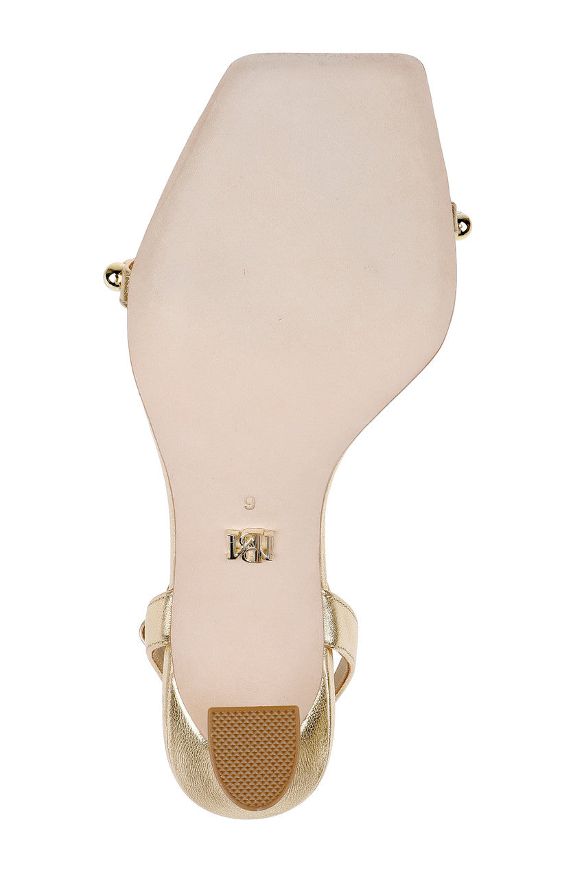 Gold | Cailey Strappy Stiletto Sandal with Balled Vamp