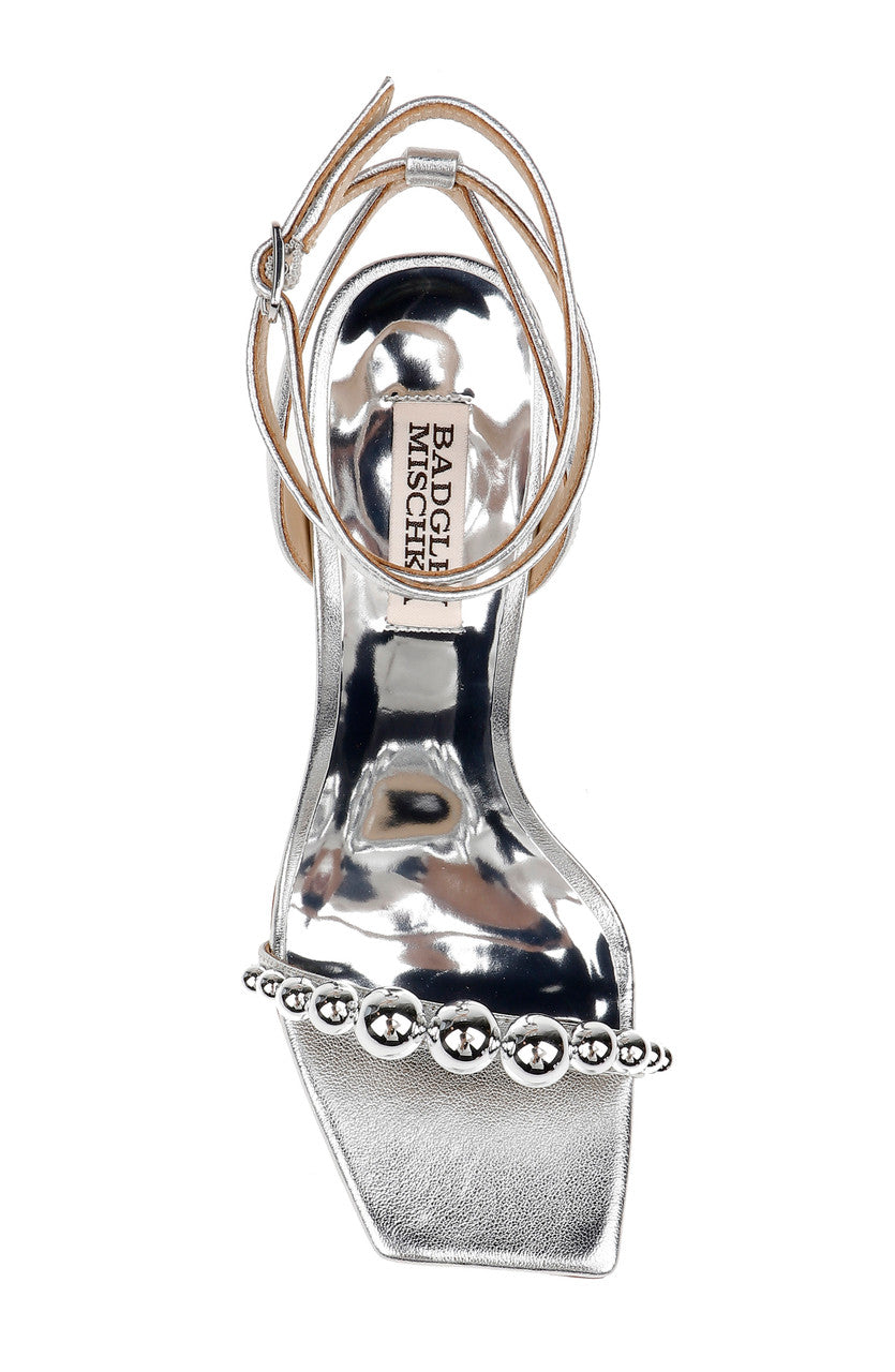 Silver | Cailey Strappy Stiletto Sandal with Balled Vamp