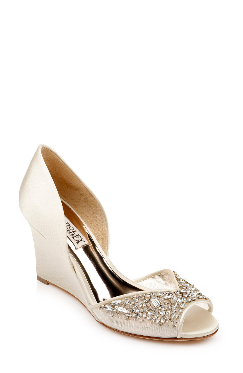 Ivory | Cashmere Peep Toe Wedge