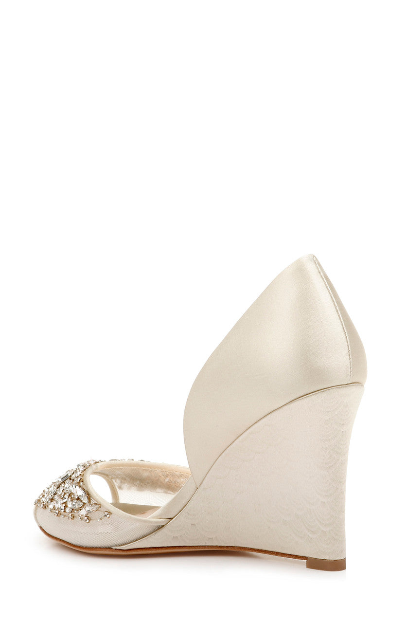 Ivory | Cashmere Peep Toe Wedge