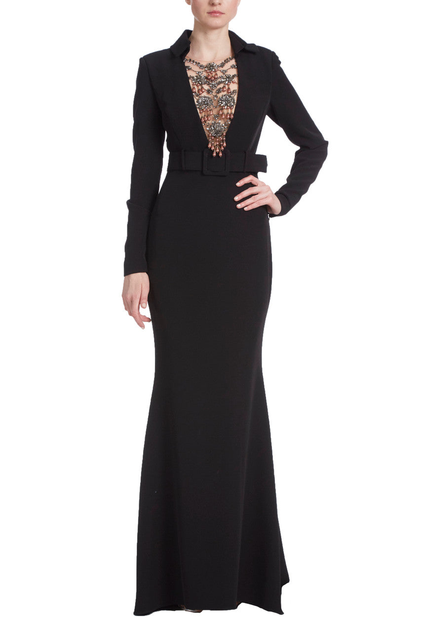 Black | Couture Bejeweled Black Gown