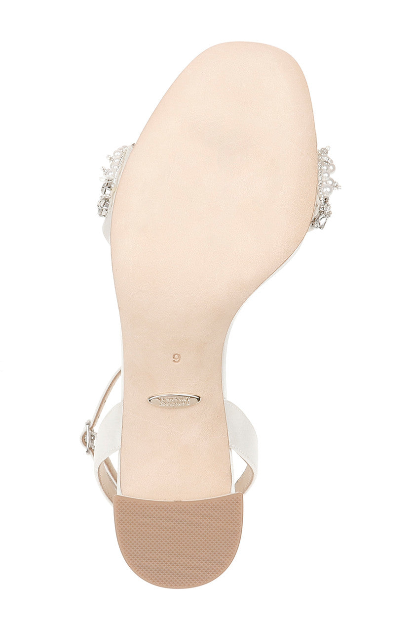 Soft White | Clara Embellished Strap Evening Shoe