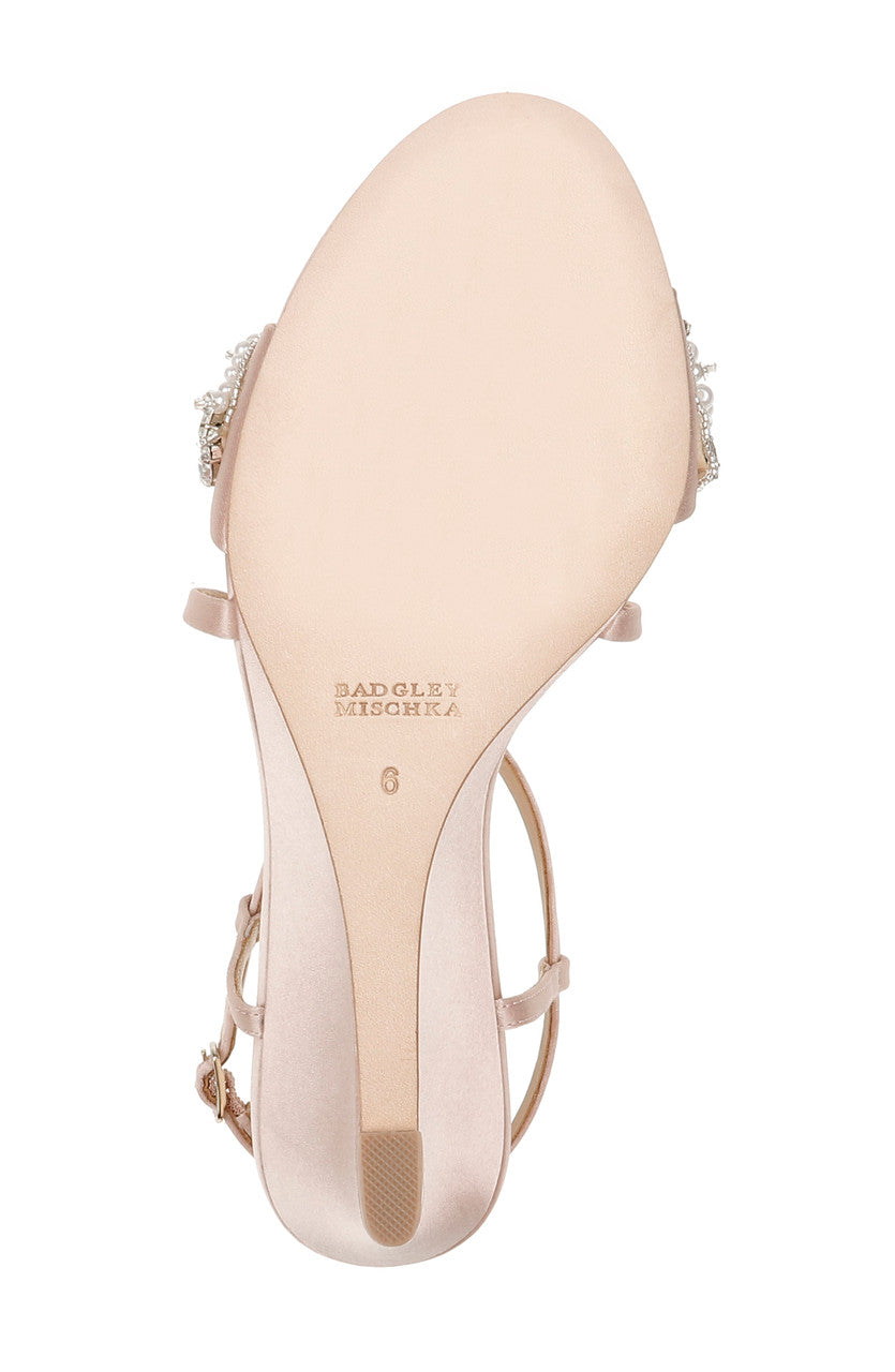 Soft Blush | Clarisa Strappy Wedge Evening Shoe