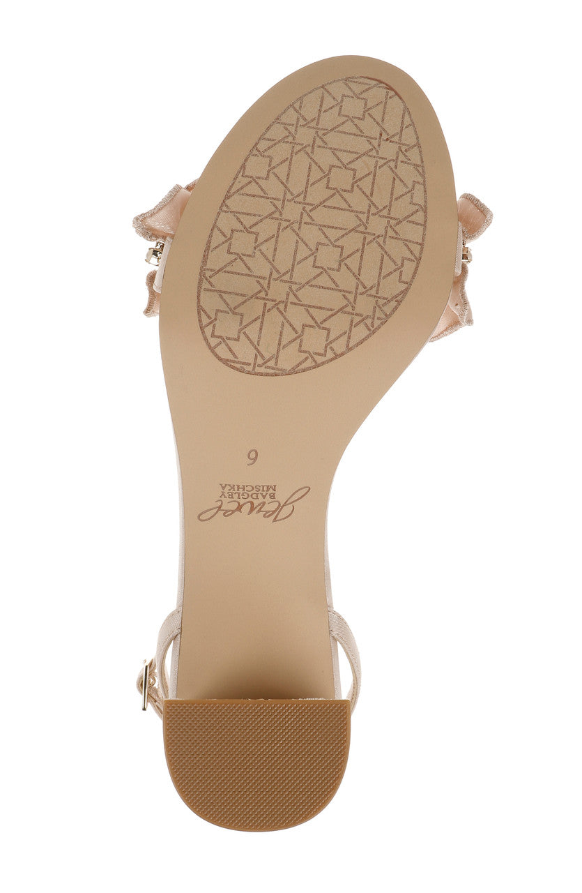 Champagne | Desirie Ruffle Block Heel Sandal