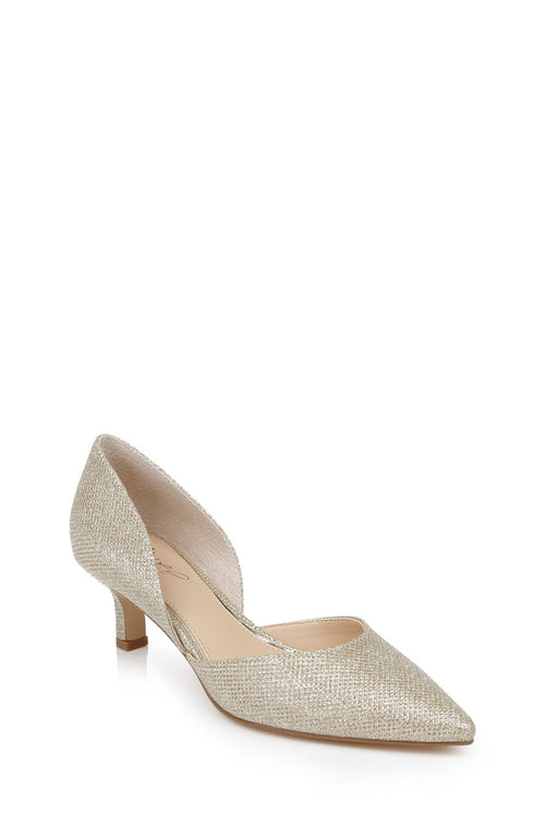 Gold | Dotty Glitter D'orsay Kitten Heel
