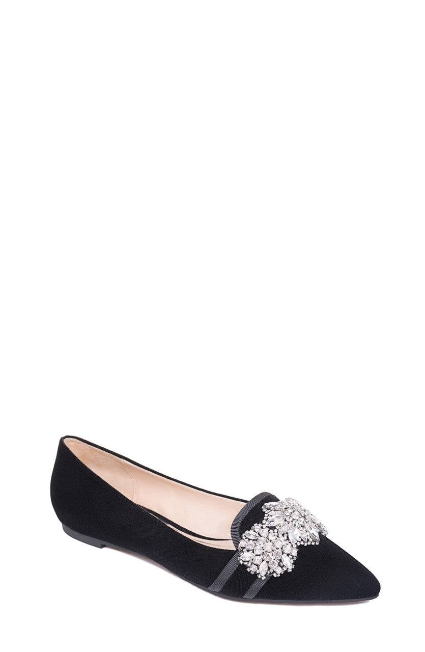 Black | Echo Pointed Toe Evening Flat