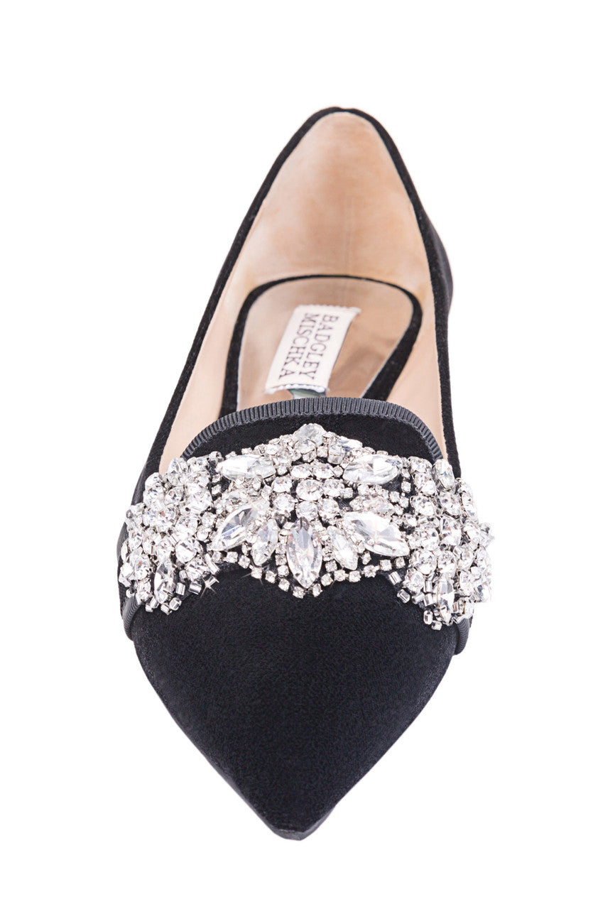 Black | Echo Pointed Toe Evening Flat