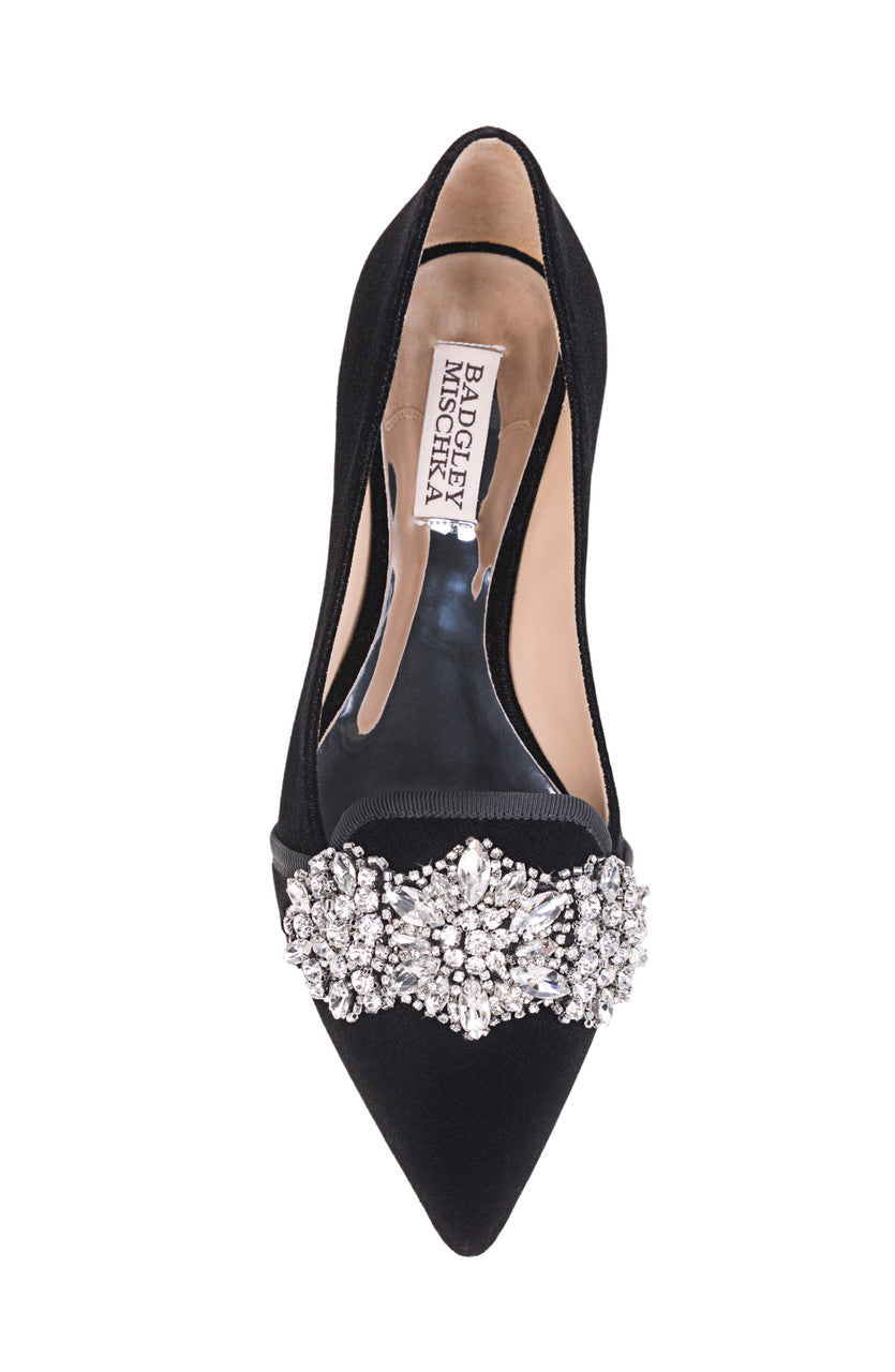 Black | Echo Pointed Toe Evening Flat