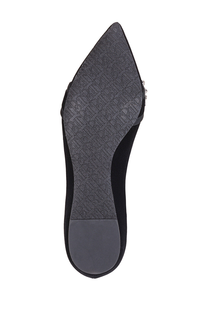 Black | Echo Pointed Toe Evening Flat