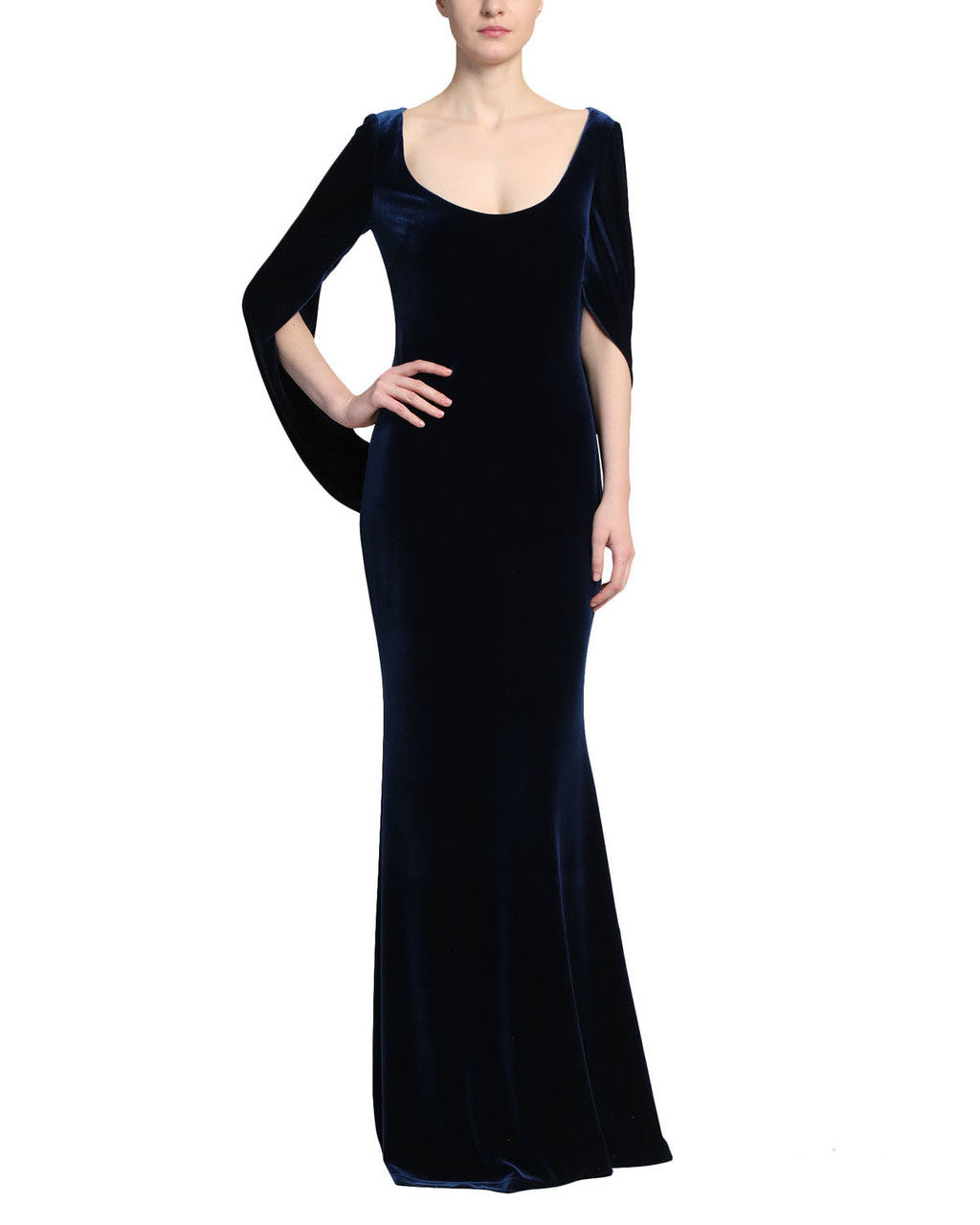 Sapphire | Velvet Cowl Sleeve Gown