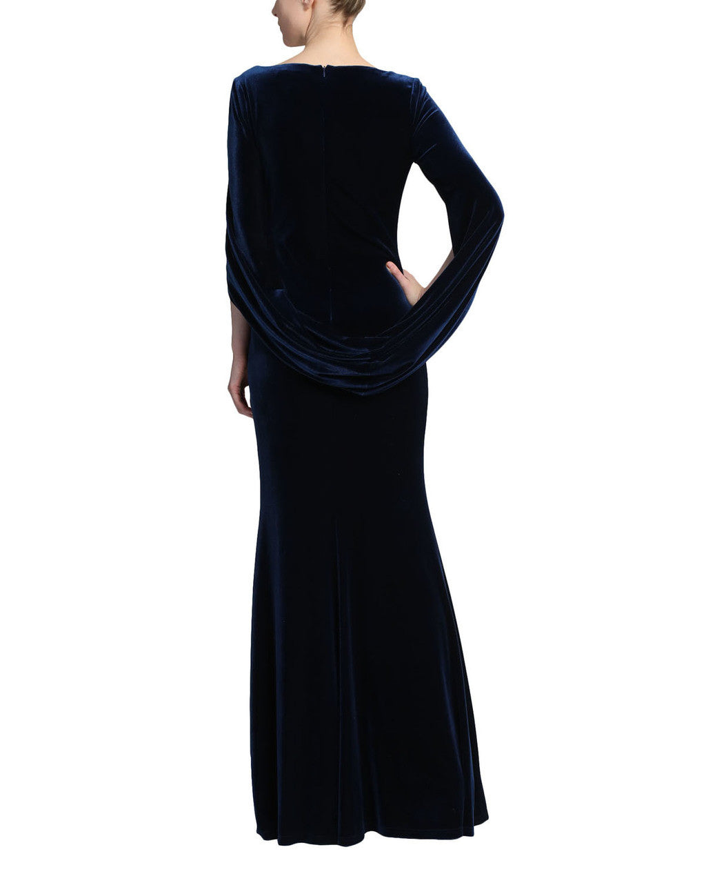 Sapphire | Velvet Cowl Sleeve Gown