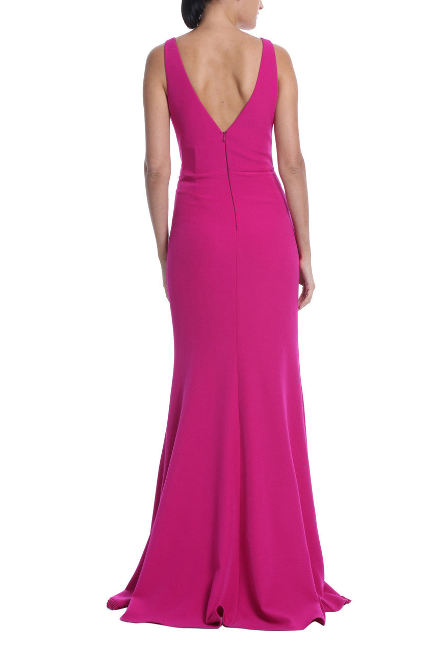 Hot Fuchsia | Fringe Ruffle Gown