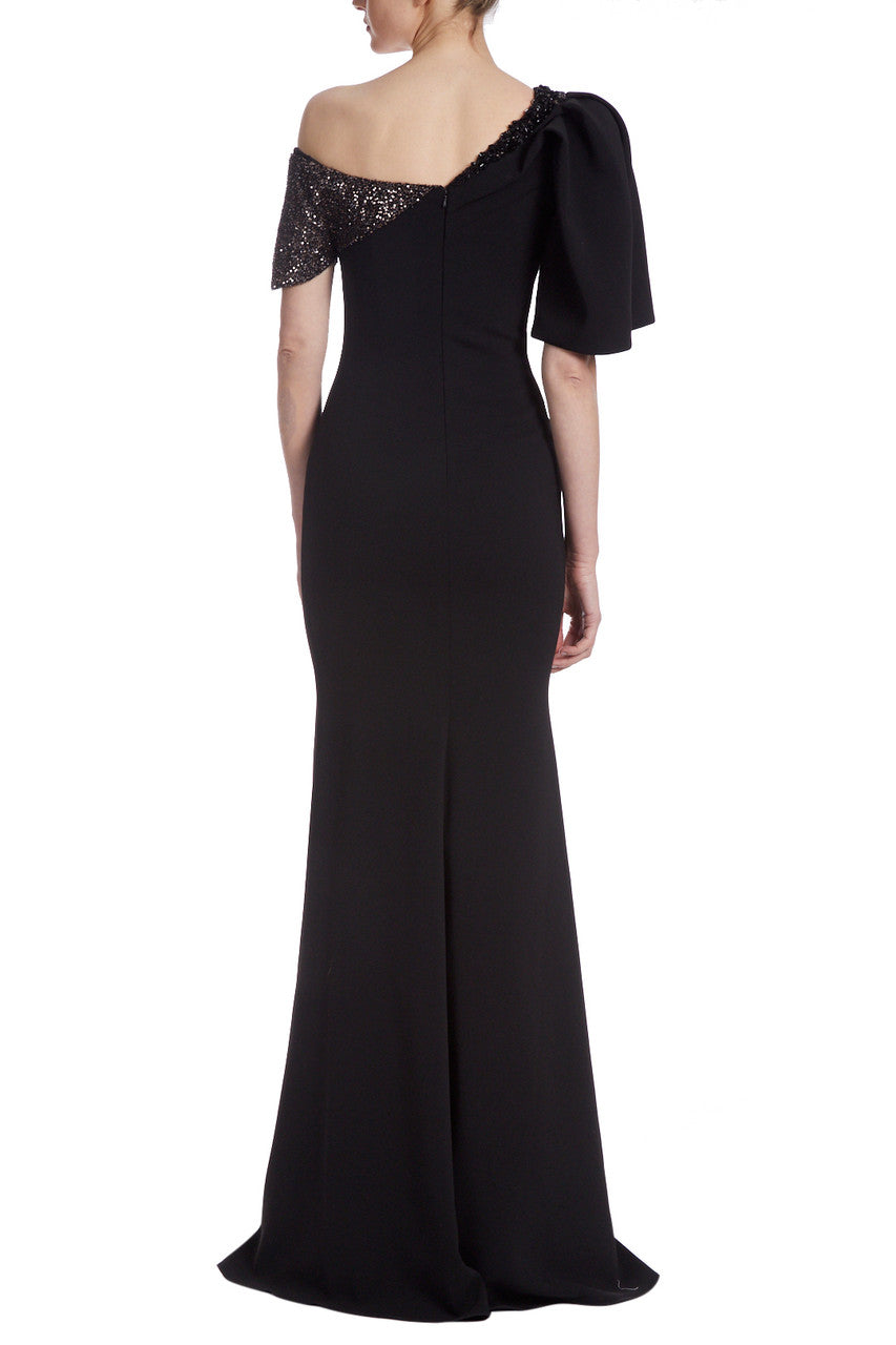 Copper Black | Runway Asymmetrical Shoulder Combo Gown