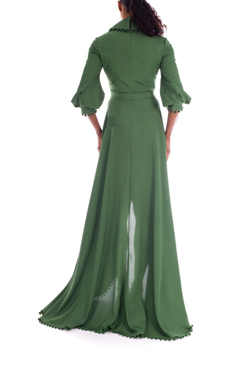 Vineyard Green | Crepe de Chine Shirt Gown
