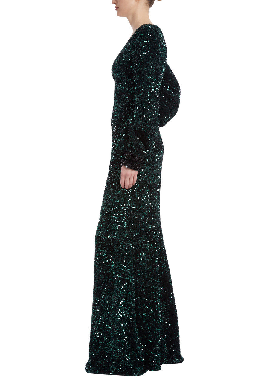 Emerald | Emerald Green Sequin Gown