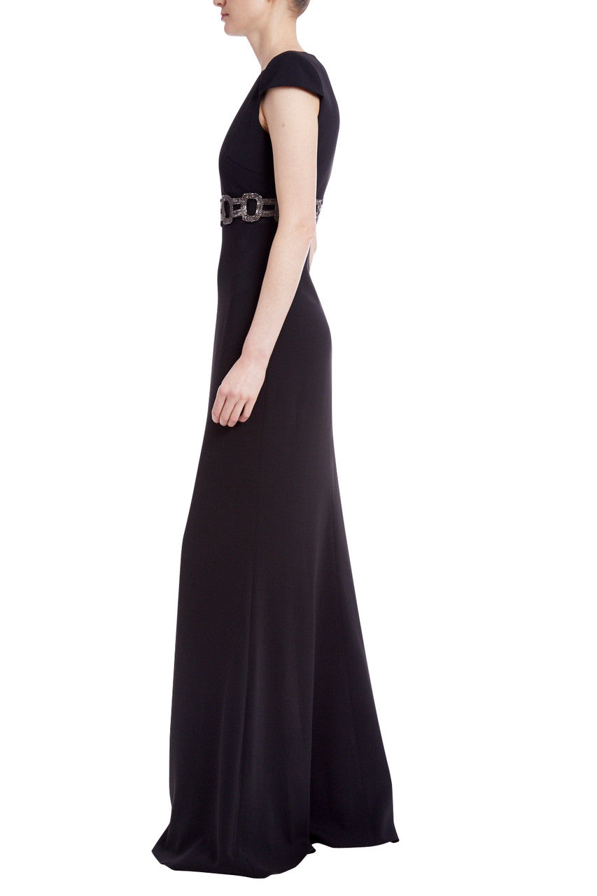 Black | Embellished Waistline Gown