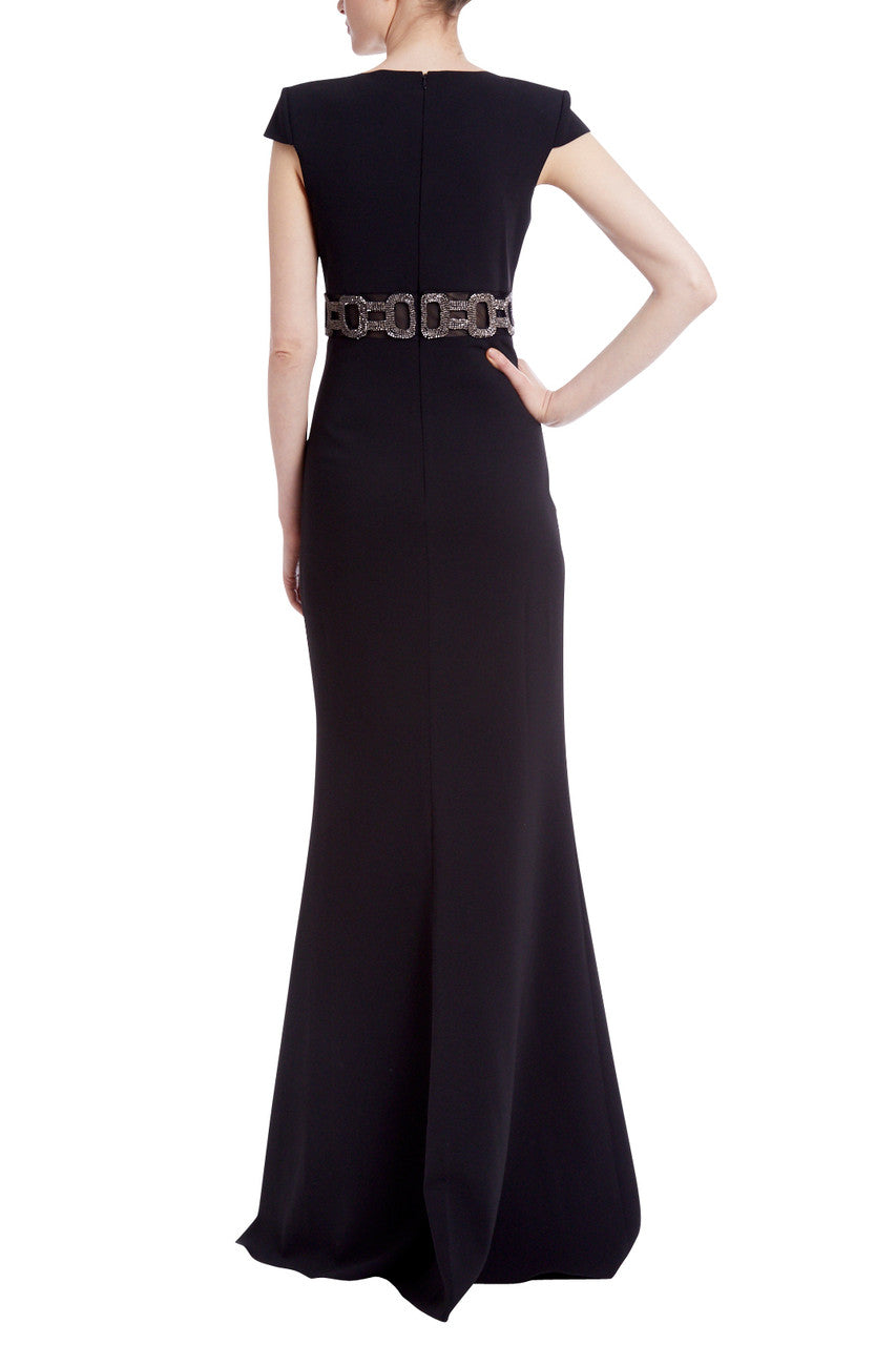 Black | Embellished Waistline Gown