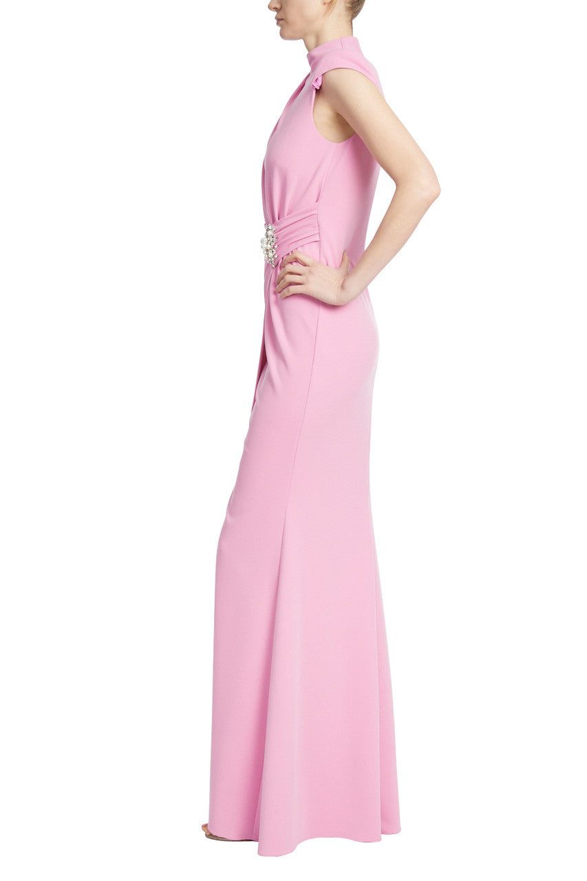 Bright Rose | Draped Waist Gown