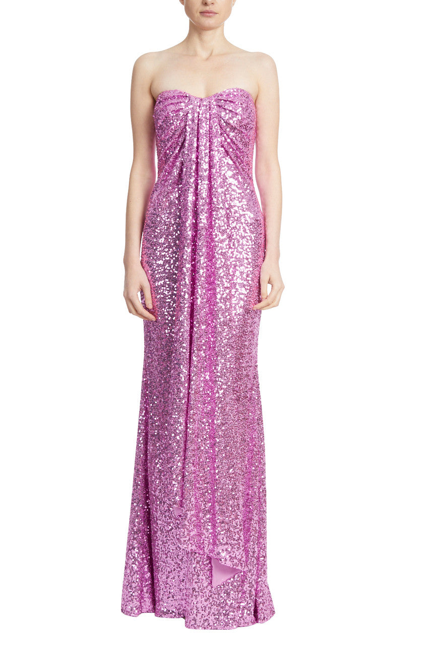Bright Rose | Strapless Sequin Gown