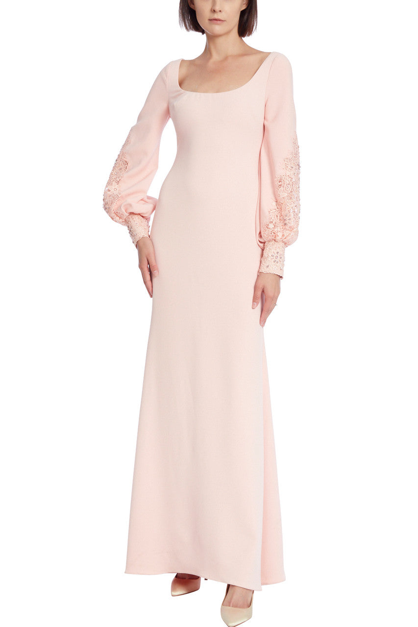 Primrose | Bishop Sleeve Gown with Lace & Crystal Details