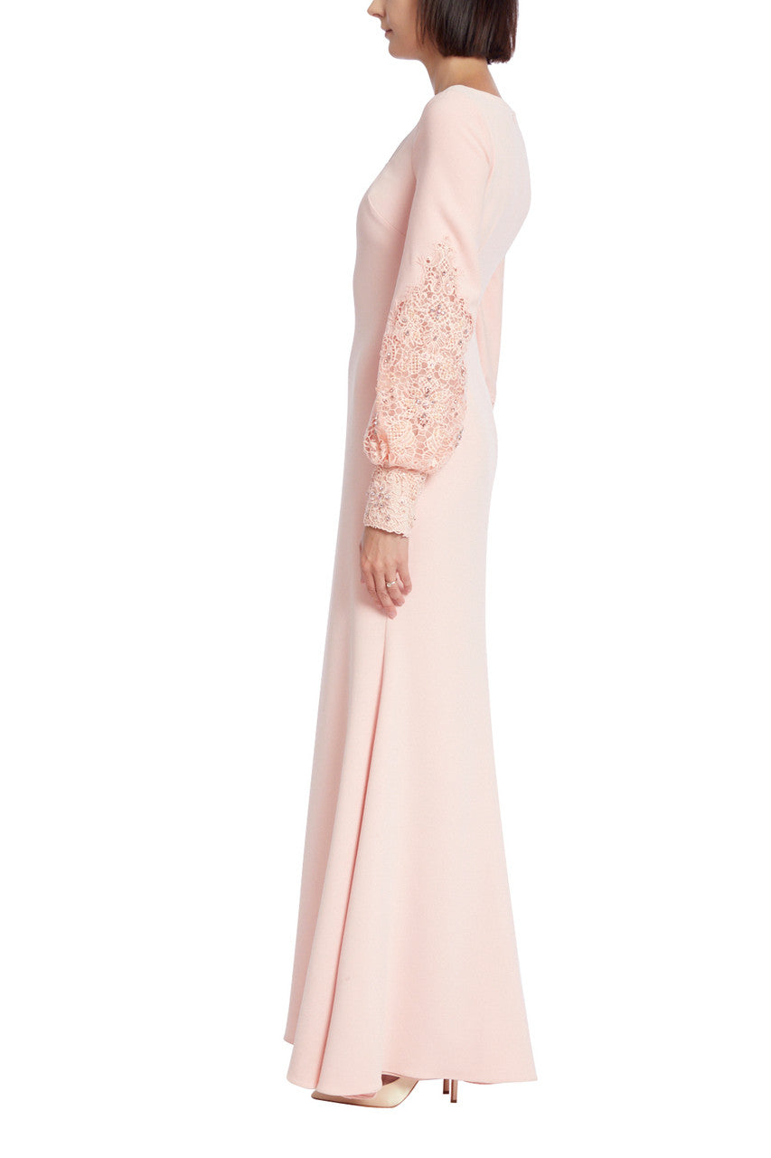 Primrose | Bishop Sleeve Gown with Lace & Crystal Details