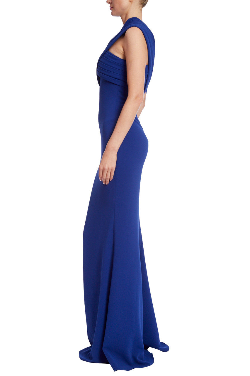 BlueBerry | Pleated One-Shoulder Gown