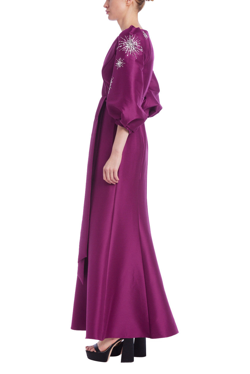 Sangria | Bishop Sleeve Mermaid Gown with Stars