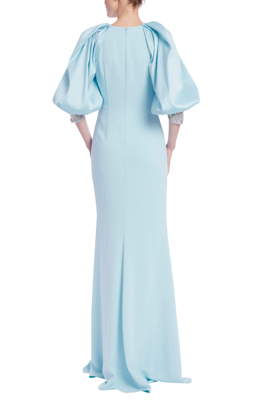 Ice Blue | Beaded Cuff Jacket Column Gown