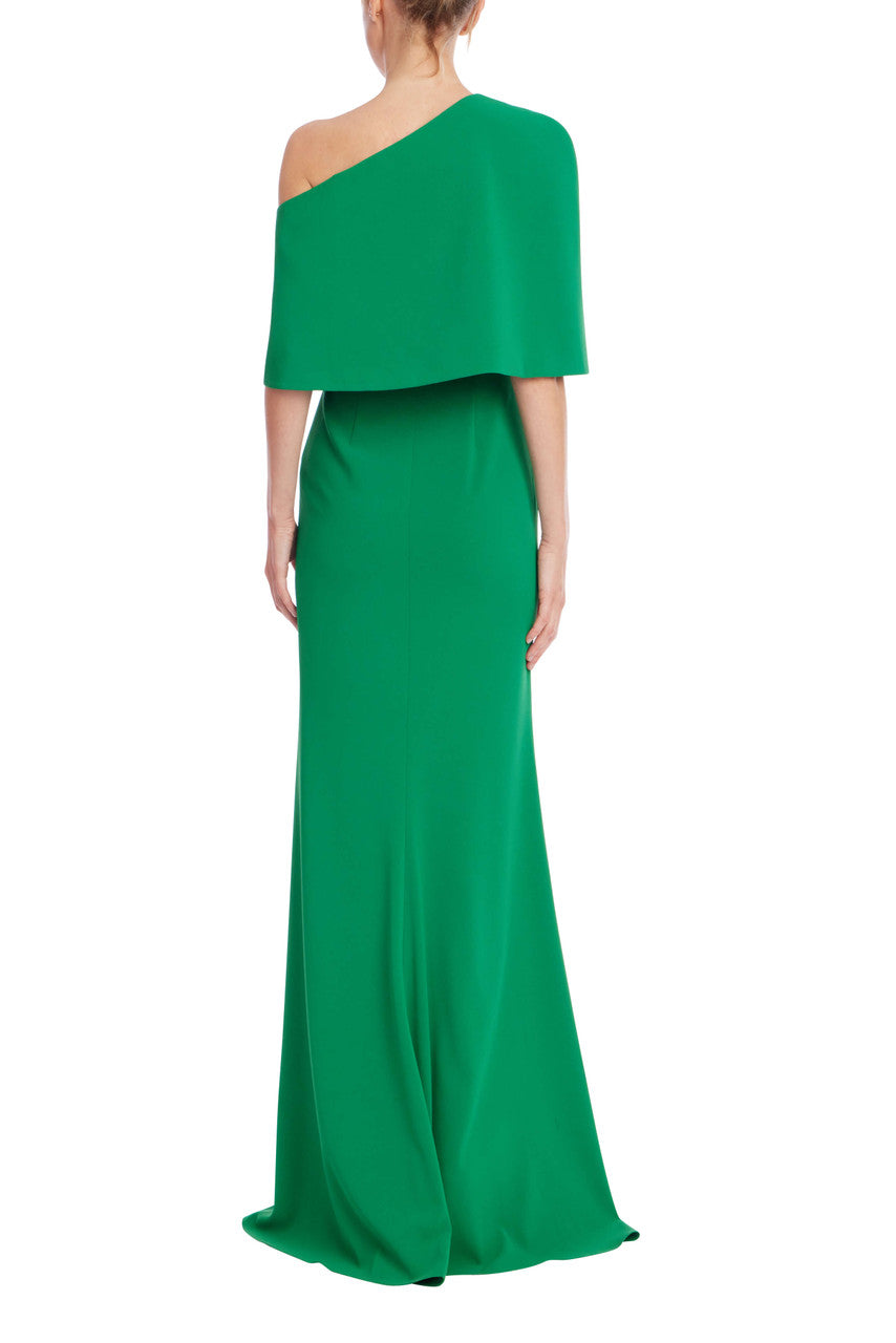 One-Shoulder Drape Trumpet Gown by Badgley Mischka