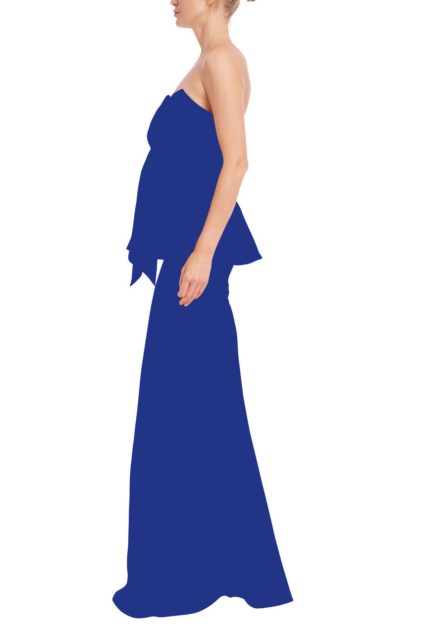 Blueberry | Strapless Bow Peplum Gown Side