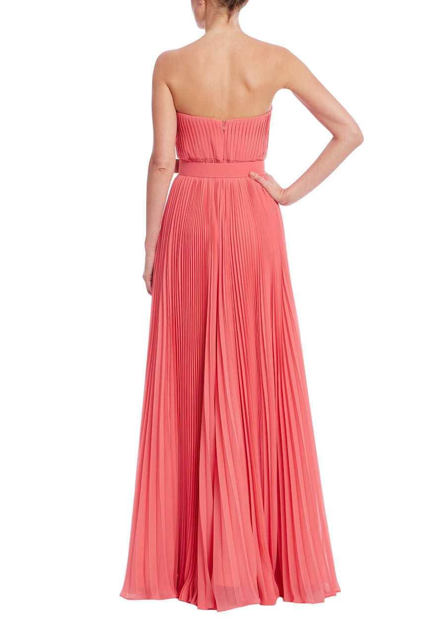 pleated coral dress Coast Women's Muse Corsage Halterneck Pleated Maxi Dress in Coral | Size: 10