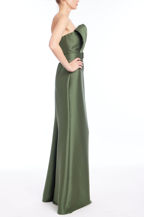 Olive | Belted Loop Bodice Gown Side