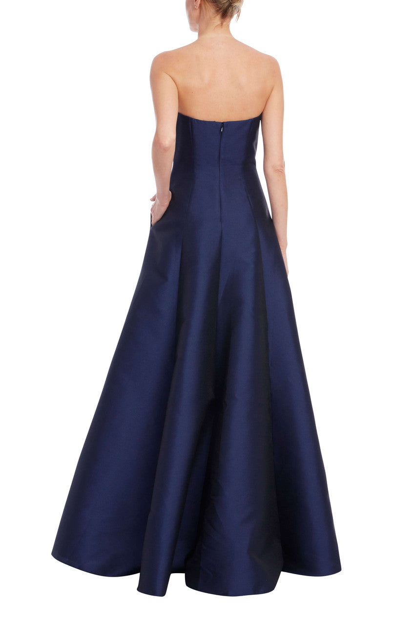 Navy | Strapless A-Line Ball Gown with Pockets Back
