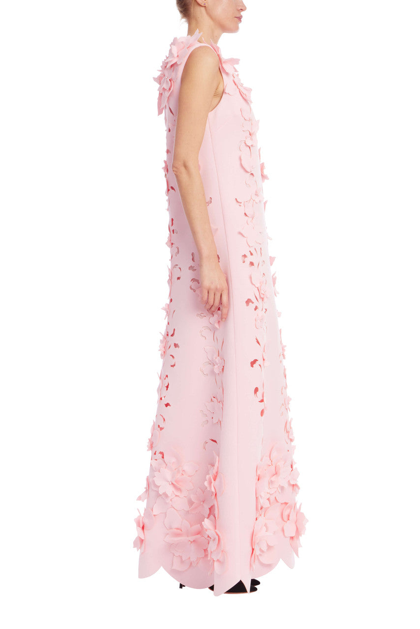 Blush | 3D Floral Embellished Sleeveless Maxi Dress Side