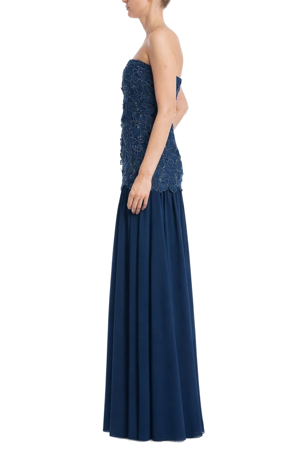 Lace Corset Bodice Dropwaist Gown by Badgley Mischka