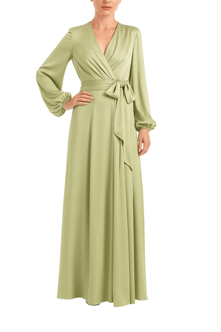 Badgley Mischka Faux Wrap Gown
