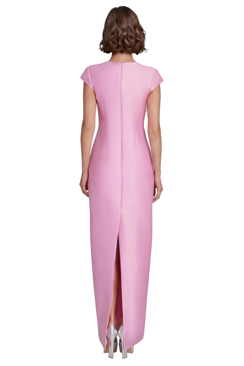 Rose | Cap Sleeve V-Neck Column Gown Back