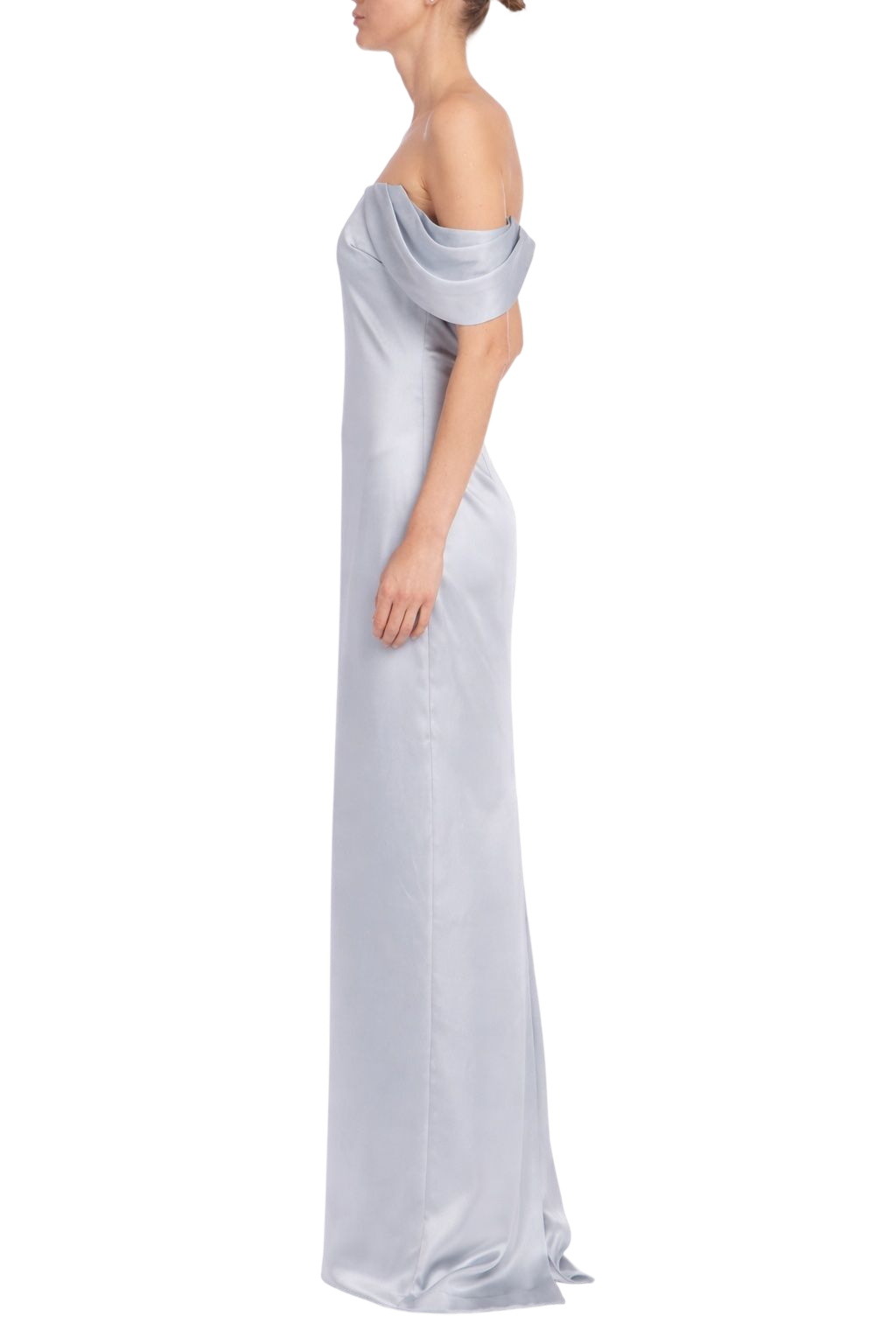 Badgley Mischka Strapless Off-the-Shoulder Column Gown Dress