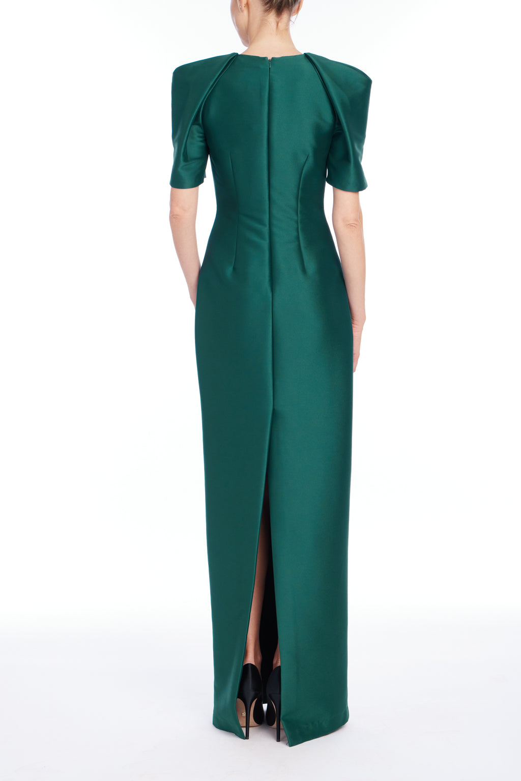 Pine | V Neck Sleeve Gown Back