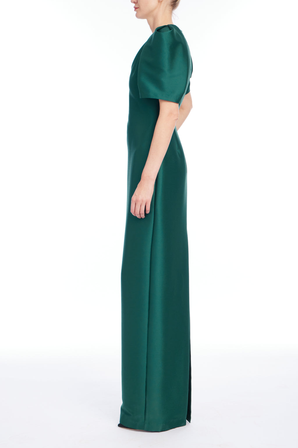 Pine | V Neck Sleeve Gown Side
