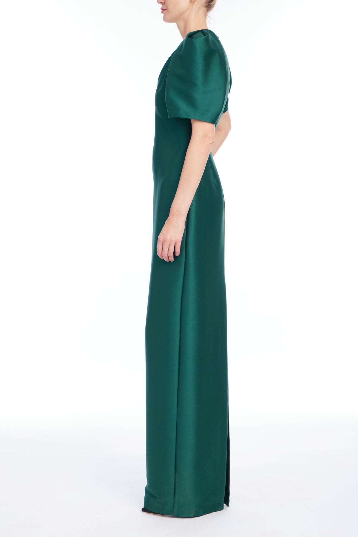 Pine | V Neck Sleeve Gown Side