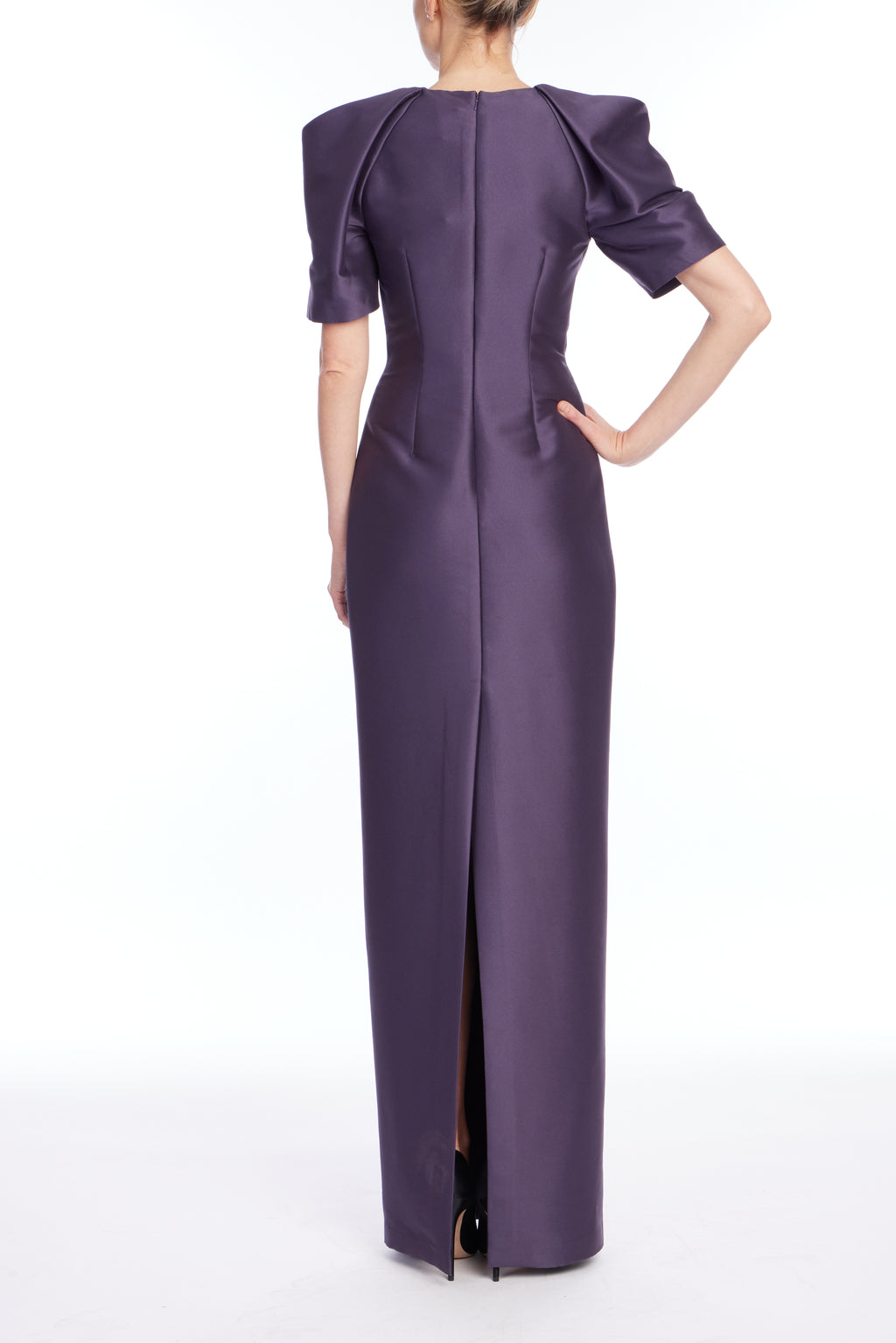 Pine | V Neck Sleeve Gown Back