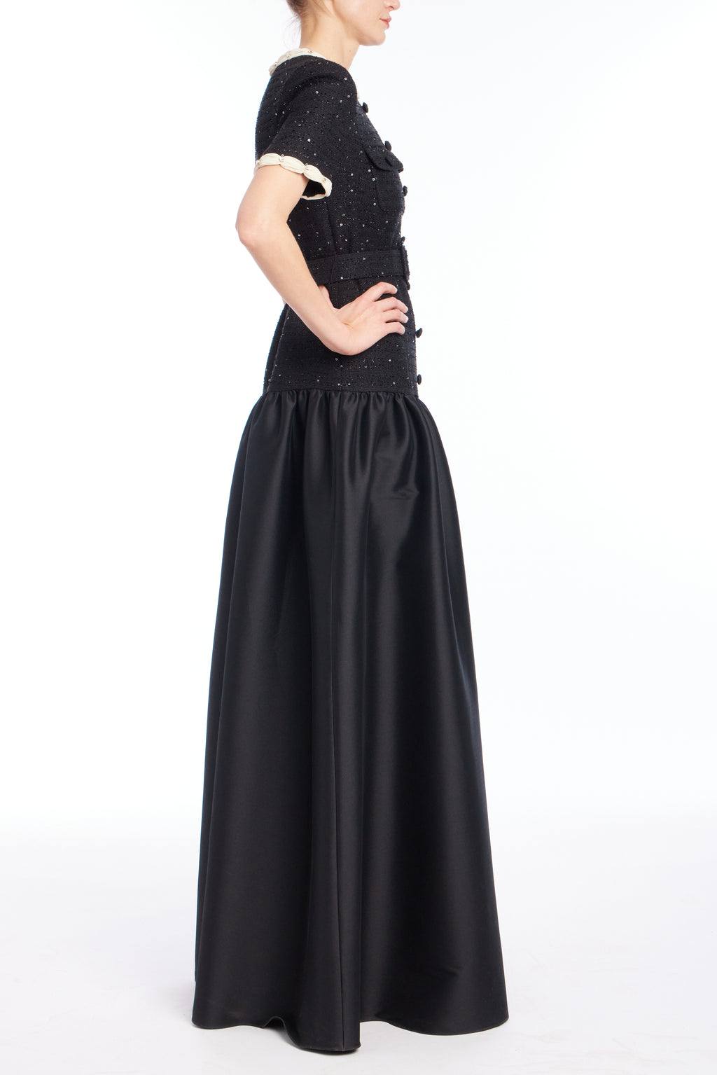 Black | Beaded Top Gown Side