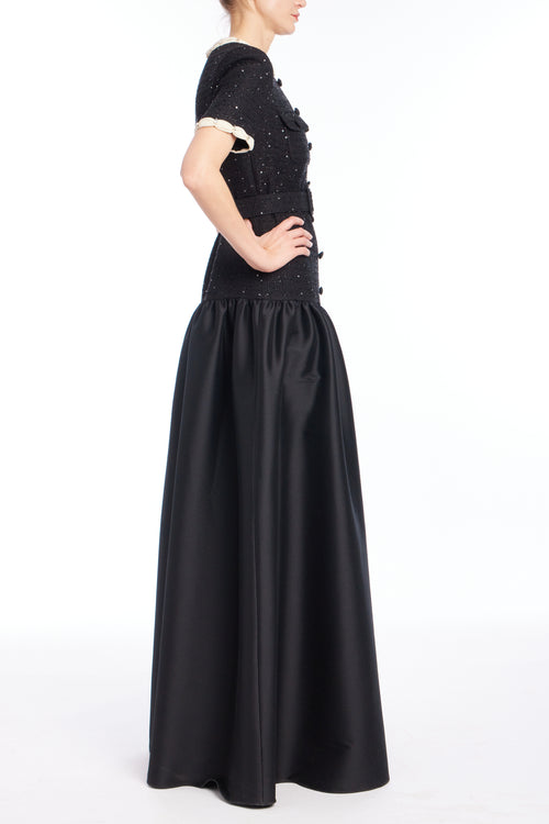Black | Beaded Top Gown Side