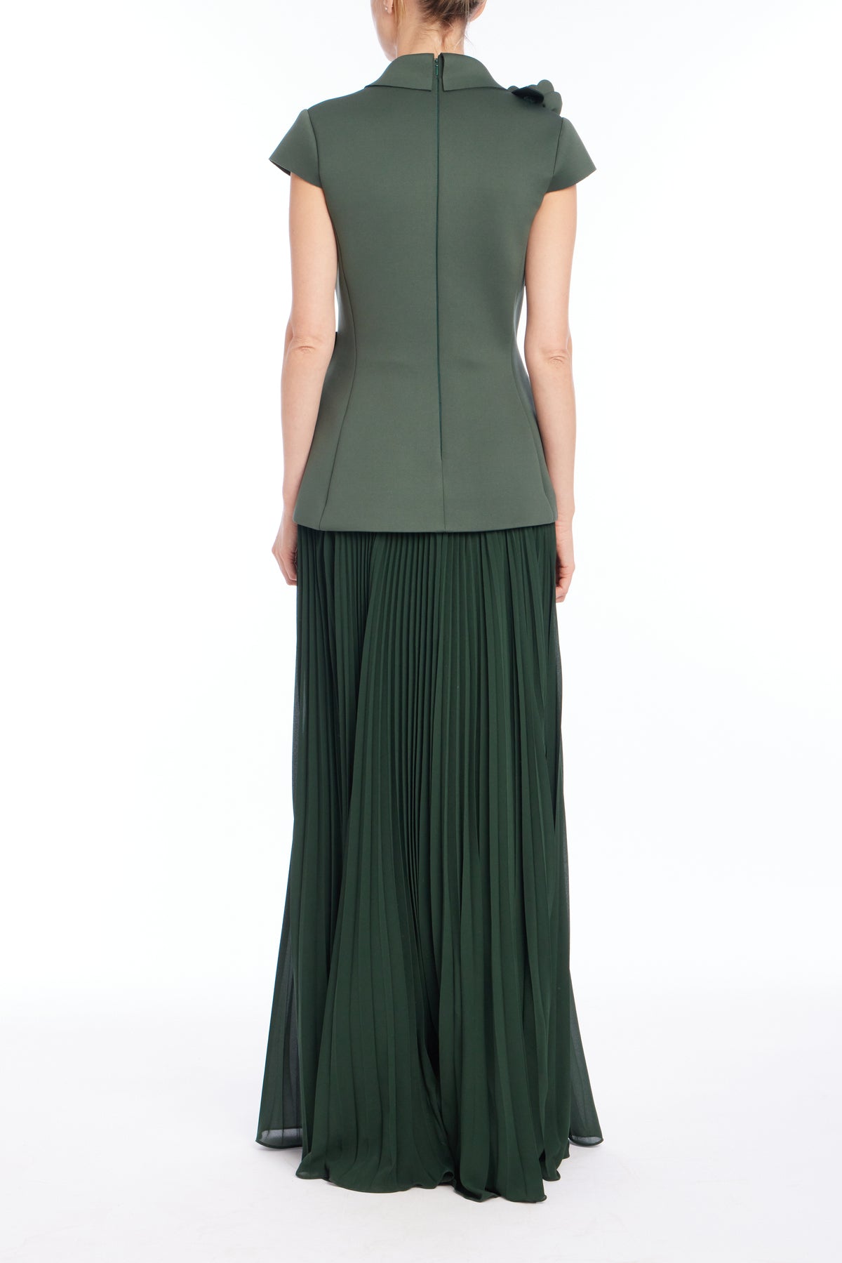 Forest Green | Faux Two-Piece Gown Side