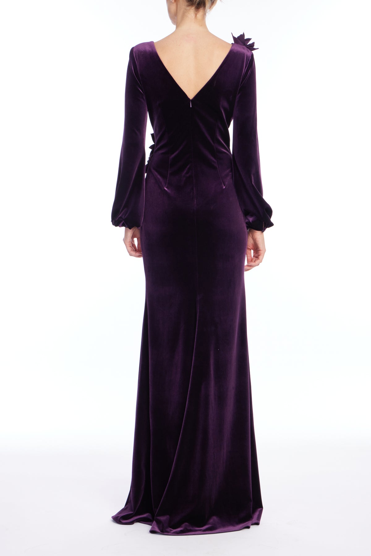 Amethyst | Floral One Shoulder Gown Side