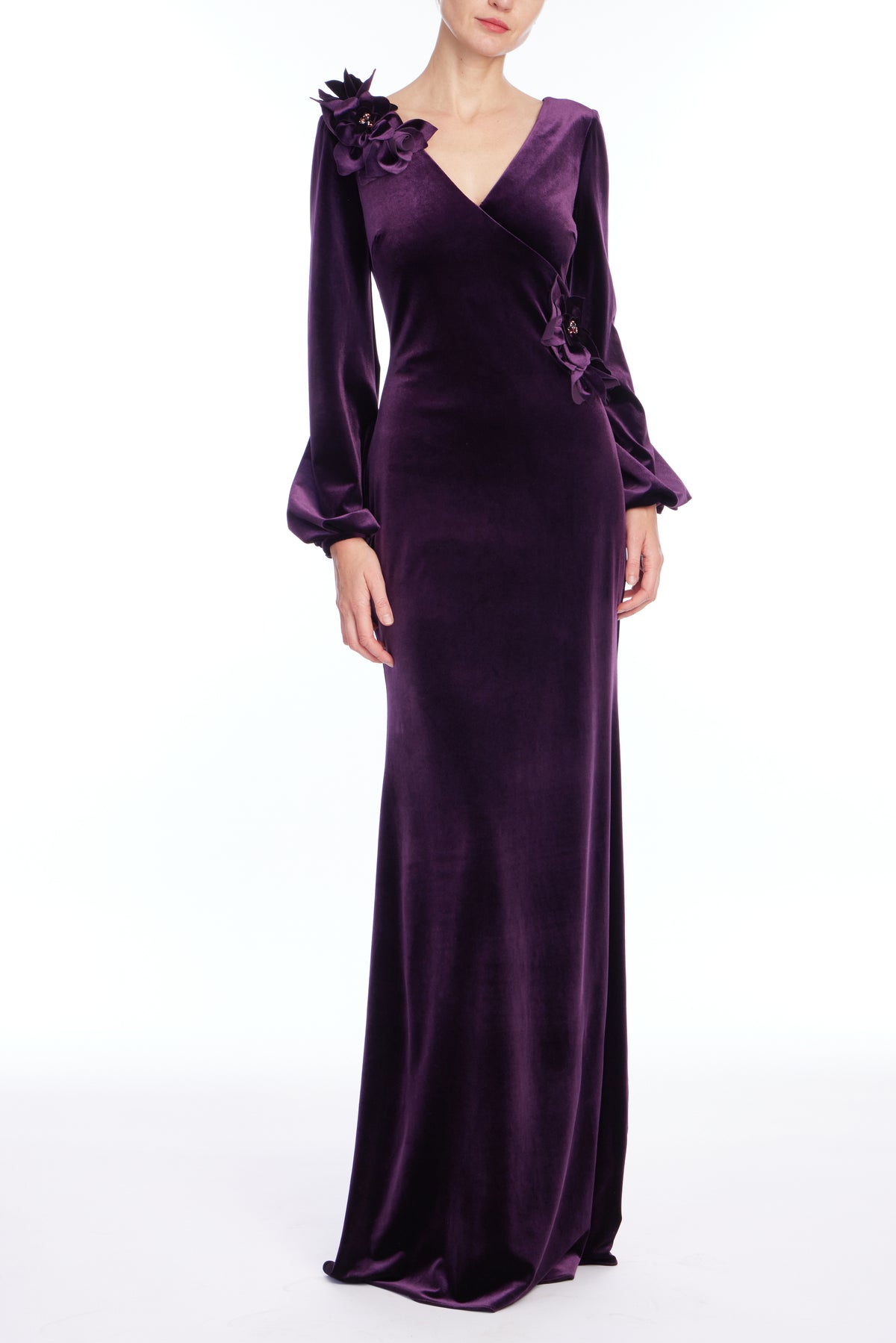 Amethyst | Floral One Shoulder Gown Front