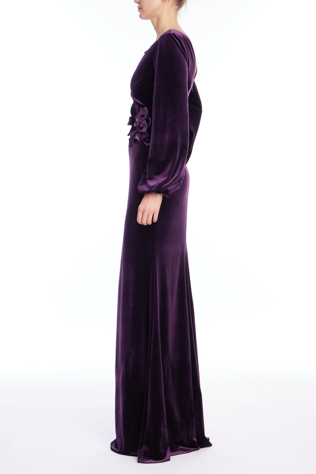 Amethyst | Floral One Shoulder Gown Back