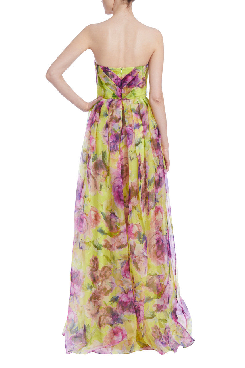 Yellow Multi | Radiant Floral Organza Gown