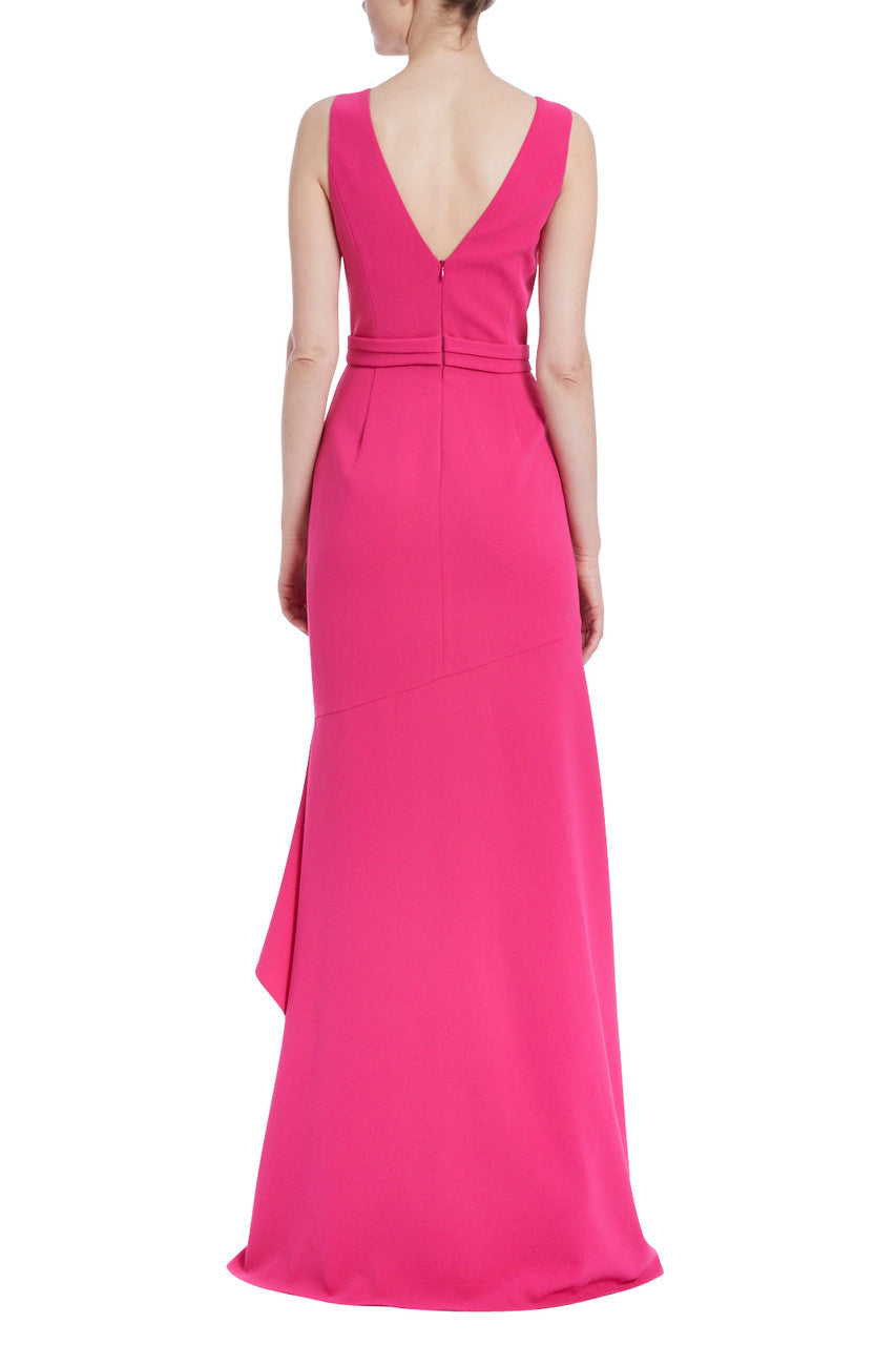 Rose | V-Neck Ruffle Side-Swept Gown